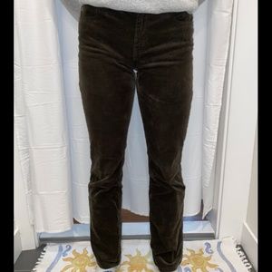 Retro Vintage green corduroy flared pants